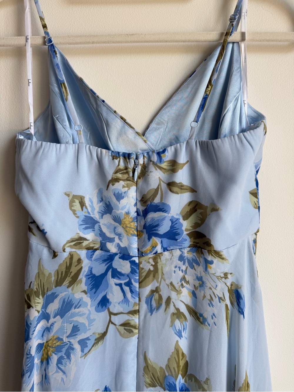 NWOT Lulu's Light Blue Floral Maxi Gown Dress Oh-So Romantic - Picture 5 of 10
